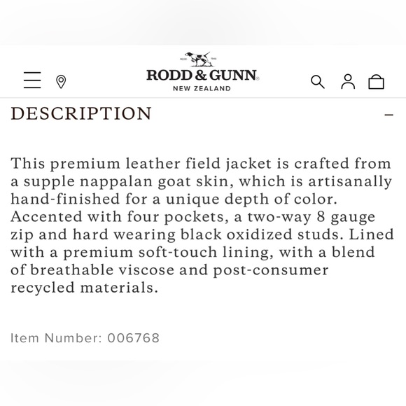 Rodd & Gunn 100% Genuine Leather Silverdale Jacket N192-9 - Picture 12 of 12